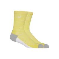 chaussettes asics performance run crew jaune blanc, taille l