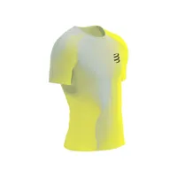 t-shirt compressport performance ss à manches courtes jaune blanc, taille l