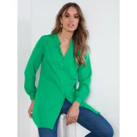 chemise tunique à manches longues kaftan vert émeraude