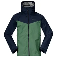bergans - skar light 3l shell jacket - veste imperméable taille l, bleu/vert