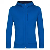icebreaker - quantum iii l/s zip hood - veste en laine mérinos taille s, bleu