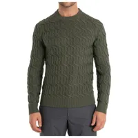 icebreaker - cable knit crewe sweater - pull en laine mérinos taille s, vert olive