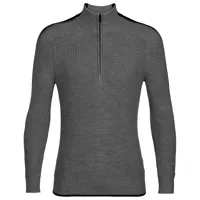 icebreaker - lodge l/s half zip sweater - pull en laine mérinos taille l, gris