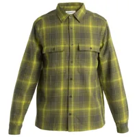 icebreaker - dawnder l/s flannel shirt plaid - chemise taille s, vert olive