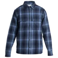 icebreaker - dawnder l/s flannel shirt plaid - chemise taille s, bleu