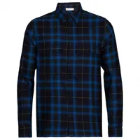 icebreaker - dawnder l/s flannel shirt plaid - chemise taille l;m;s;xl, bleu;vert olive