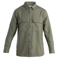 icebreaker - 200 dawnder l/s flannel shirt - chemise taille s, vert olive