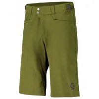 scott - shorts trail flow with pad - pantalon de cyclisme taille l, vert olive