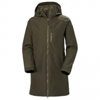 helly hansen - women's long belfast winter jacket - veste hiver taille xs, vert olive/brun