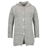 albmerino - veste à capuche mouline pour femmes - veste en laine taille 36/38, gris