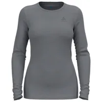 odlo - women's baselayer top crew neck l/s merino 260 - sous-vêtement mérinos taille xs, gris