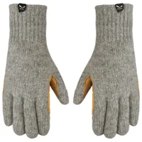salewa - walk wool leather gloves - gants taille l, gris