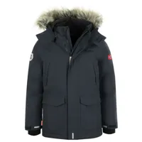 trollkids - kid's spitsbergen jacket - parka taille 92, noir/bleu