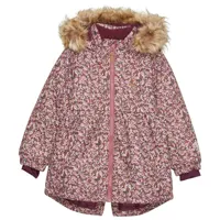 minymo - kid's snow jacket aop - veste hiver taille 110, rose/brun