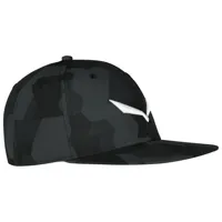salewa - puez camou flat cap - casquette taille one size, noir