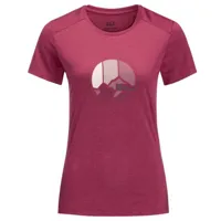 jack wolfskin - women's crosstrail graphic - t-shirt technique taille xl, rouge/rose