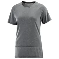 salomon - women's cross run s/s tee - t-shirt de running taille s, gris