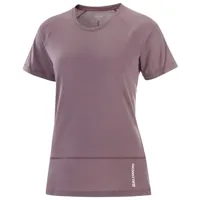 salomon - women's cross run s/s tee - t-shirt de running taille xs, brun