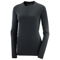 salomon - women's sense aero l/s tee - t-shirt de running taille l, noir
