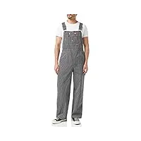dickies hickory bib overall, salopette homme, multicolore (hickory stri), taille unique 34 /l32 (taille fabricant: 34/32)