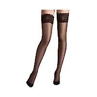 wolford satin touch 20 stay-up collants, 20 den, noir discret, m femme