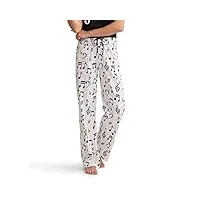 hatley women's jersey pants-music notes bas de pyjama, blanc, xl femme
