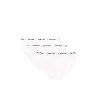 calvin klein slip homme lot de 3 sous-vêtement coton stretch, blanc (white), m