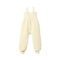disana - salopette tricotée pour bébé 100% laine mérinos bio - blanc - 8-15 months (height 28-31) (74/80)