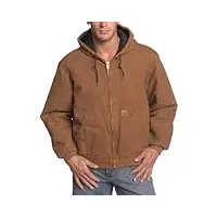 carhartt active jacket j130 veste matelassée pour homme en flanelle doublée grise (sandstone) - marron -
