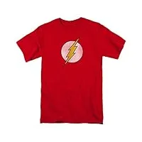 dc comics men's the flash distressed logo t-shirt