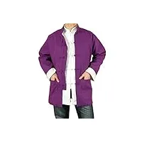 lin premium col mao veste violette tai chi arts martiaux blouson homme tailleur #106