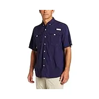 columbia bahama ii chemise à manches courtes pour homme, homme, fm7047, bleu eclipse, l