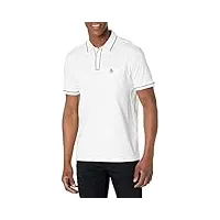original penguin men's standard short sleeve org 3d earl polo shirt, bright white, medium