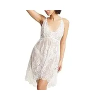 hanky panky women's victoria lace chemise with g-string light ivory lingerie