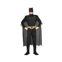 rubies - dc officiel - the batman the dark knight rises - déguisement luxe adulte - taille xl - costume rembourré, masque, ceinture, cape et couvre-bottes - pour halloween, carnaval ou noël