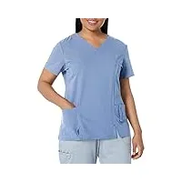 blouse de travail dickies xtreme à col en v pour femme - bleu - taille xs