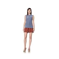 french connection women's spring silk top, klien blue, 8 us