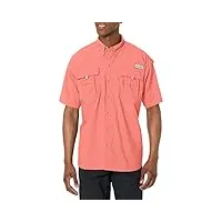 columbia men’s pfg bahama ii short sleeve shirt-big chemise à manches courtes, rose, 5x homme