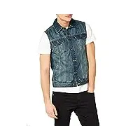 urban classics veste denim, blouson en jean multi-poches, veste rétro années 80, boutons argentés - homme - bleu (lightblue 344) - xx-large