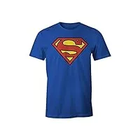 t-shirt superman dc comics - classic logo, bleu, s