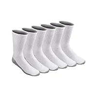 dickies crew white with grey sole men's shoe 12-15 sock chaussettes pour homme stain resister blanches à dessous gris-taille royaume-uni (13-15), blanc (6 paires), xl (lot de 6)