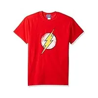 dc comics men's the flash distressed logo t-shirt