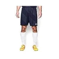 under armour men's fixture soccer shorts, midnight navy (410)/white, small