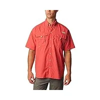 columbia men's pfg bahama ii short sleeve shirt—tall sport, rouge sunset, m homme
