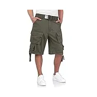 surplus raw vintage division homme cargo shorts, olive, xl