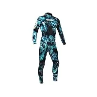 seac combinasion homme body fit camo 1,5 mm en camouflage bleu pour apnée/chasse sous marin