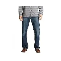 silver jeans gordie jean coupe ample jambe droite, sablé foncé, 38 w/32 l homme