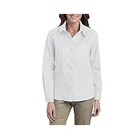 dickies - manches longues extensible oxford top femmes, small, white