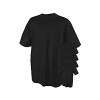 jerzees heavyweight pocket preshrunk jersey t-shirt, black, 2xl (pack of 5)
