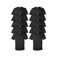 gildan adult ultra taped neck preshrunk jersey t-shirt, black, 4xl. ( pack10 )